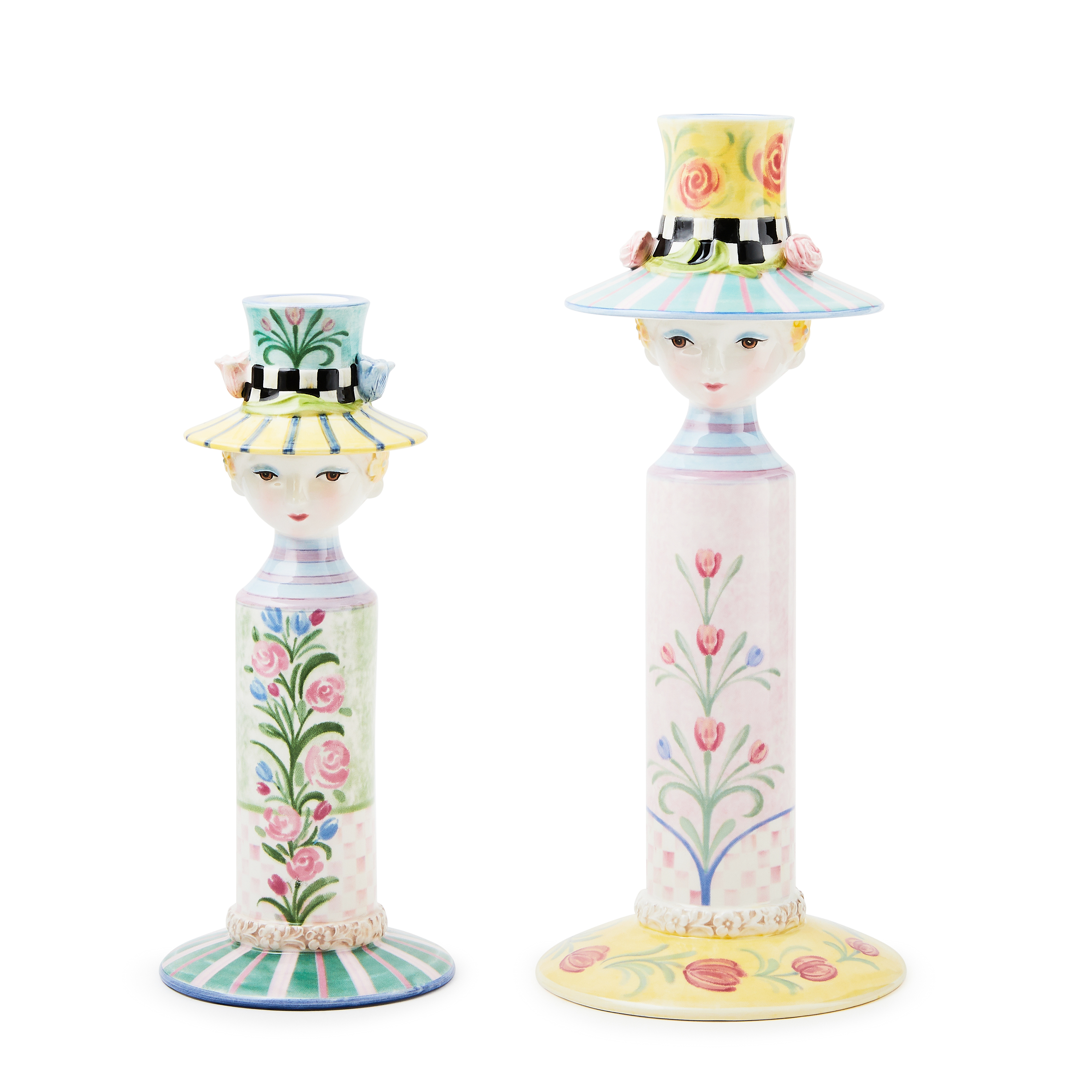MacKenzie-Childs Rosy Meadow Candle Holders - Thumbnail 2