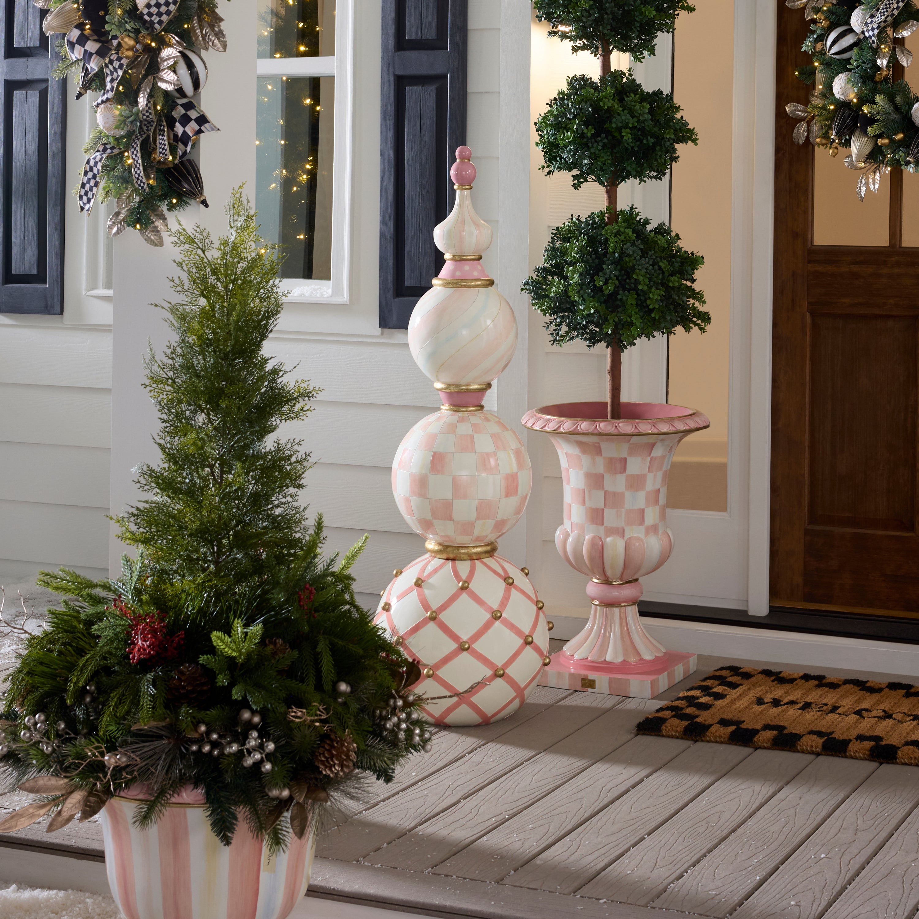 MacKenzie-Childs | Rosy Check Trophy Topiary