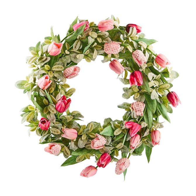 Rosy Check Tulip 28" Wreath image number 0