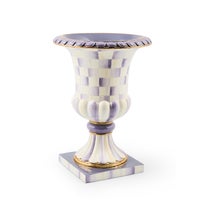 Violet Check Tabletop Pedestal Urn