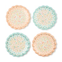 Posie Patch Ceramic Dessert Plates, Set of 4