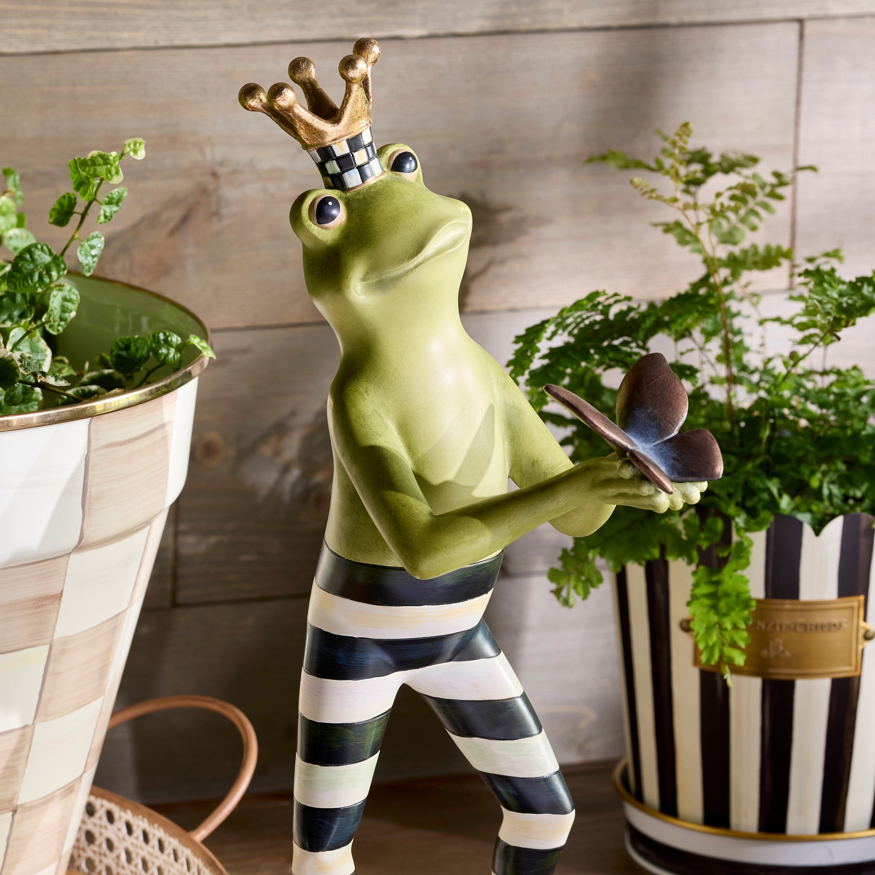 ワンダーデコール　ミディコレクション　SMALL FROG MacKenzie-Childs | Courtly Fergal the Frog with Butterfly Decor