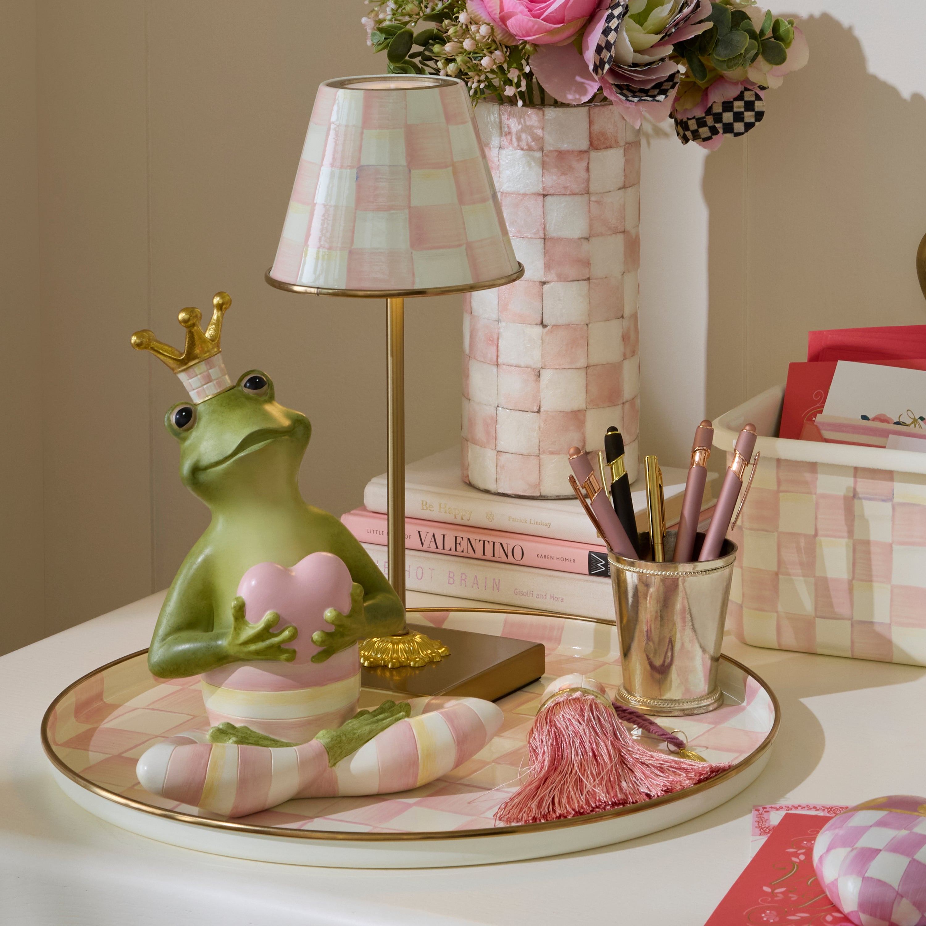 MacKenzie-Childs | Rosy Fergal the Frog with Heart Decor