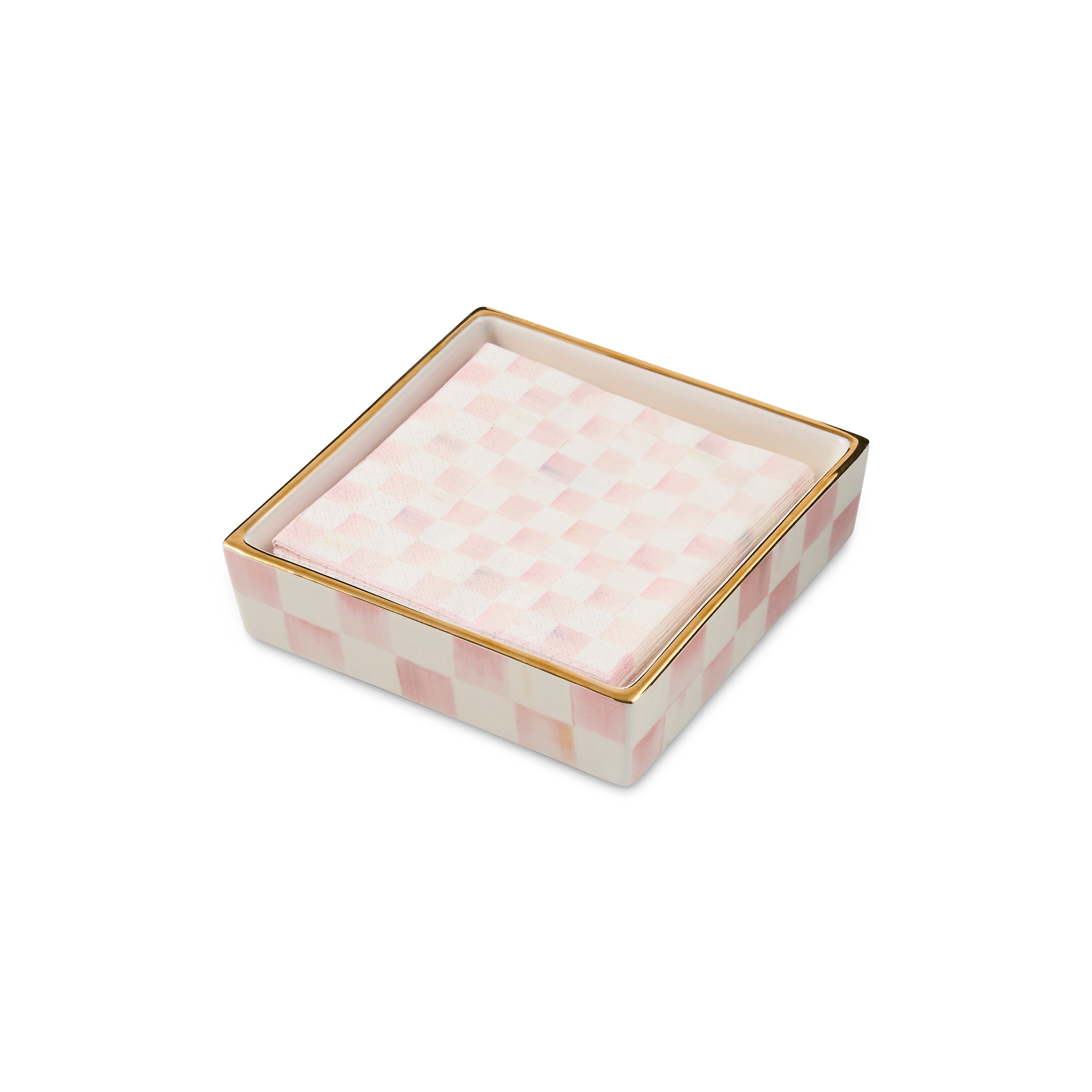 MacKenzie-Childs | Rosy Check Cocktail Napkin Holder