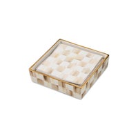 Mocha Check Cocktail Napkin Holder