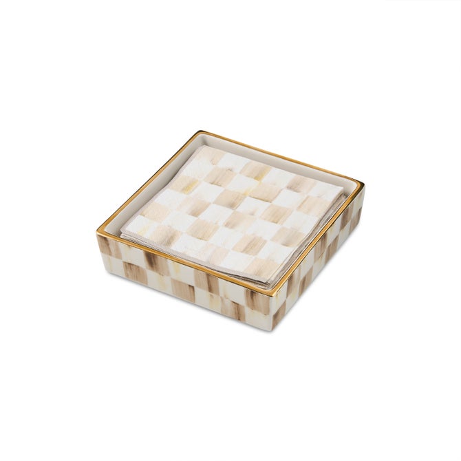Mocha Check Cocktail Napkin Holder image number 2