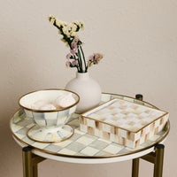 Mocha Check Cocktail Napkin Holder