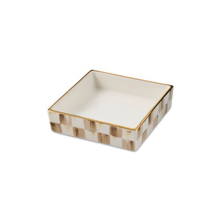 Mocha Check Cocktail Napkin Holder
