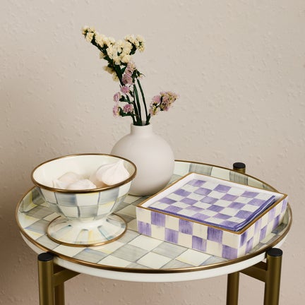 Violet Check Cocktail Napkin Holder