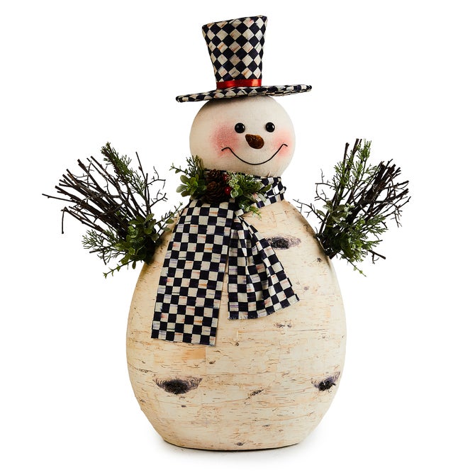 Farmhouse Holiday Large Birch Snowman Figurine image number 0