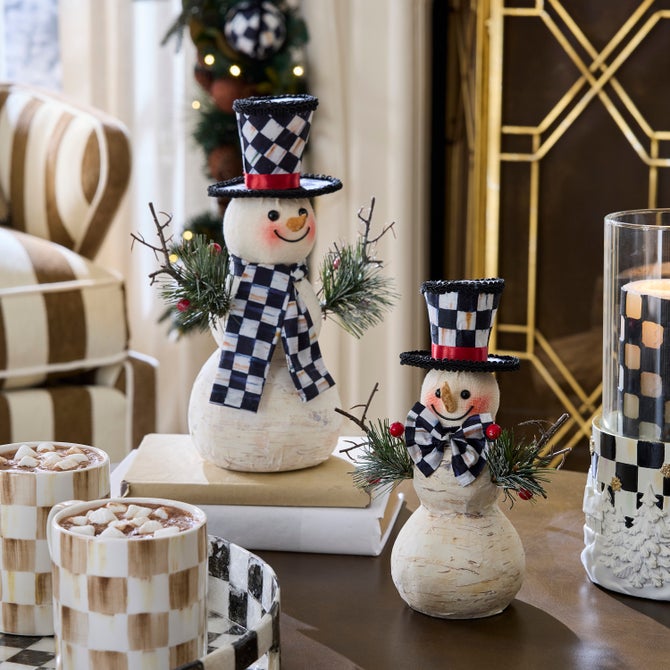 Farmhouse Birch Small Snowmen, Set of 2 image number 1