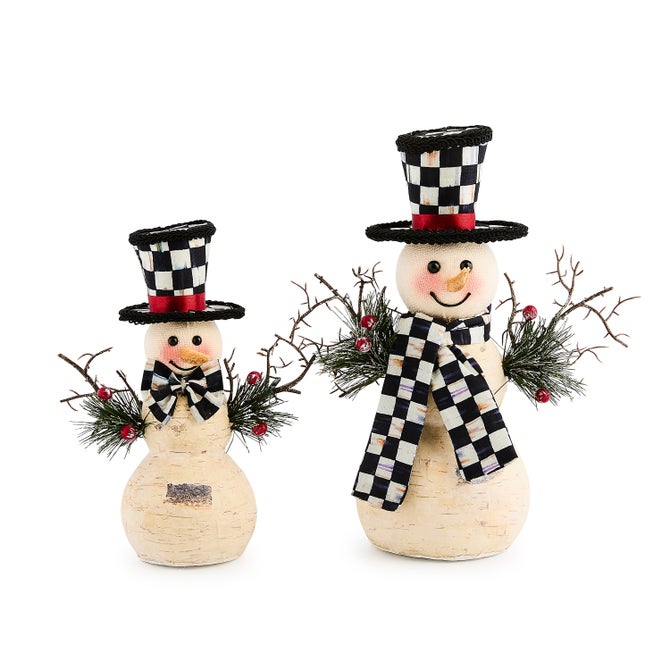 Farmhouse Birch Small Snowmen, Set of 2 image number 0