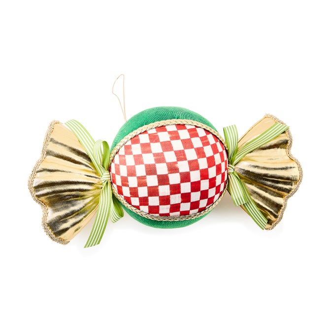 Check It Out Red Check Candy Fabric Ornament image number 1