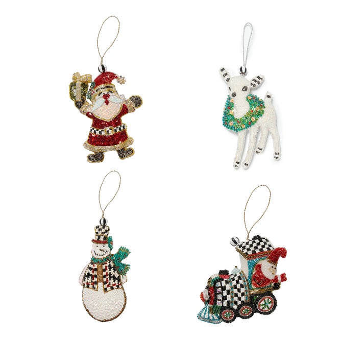 Holiday Beaded Ornaments, Set of 4 image number 0