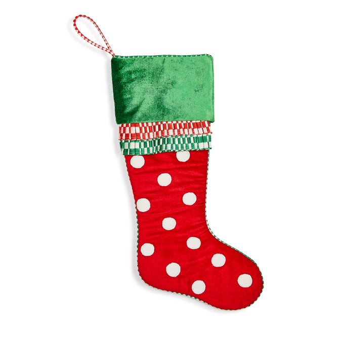 Check It Out Red & White Polka Dot Stocking image number 0