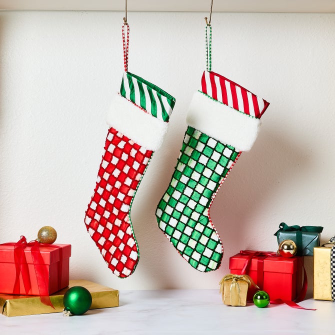 Check it Out Red & Green Stockings Set of 2 image number 1