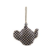 Cherry Check Teapot Beaded Ornament