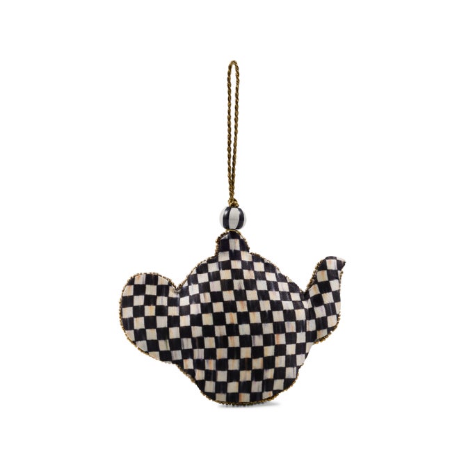 Cherry Check Teapot Beaded Ornament image number 2
