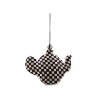 Rosy Check Teapot Beaded Ornament