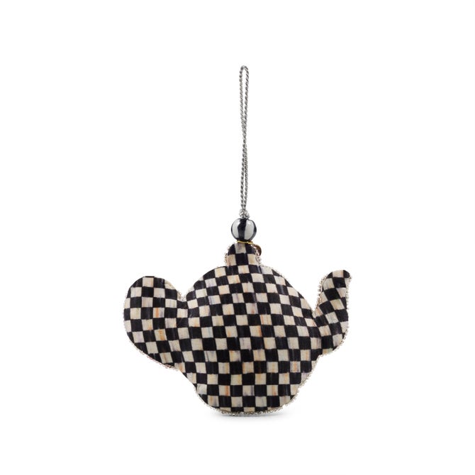 Rosy Check Teapot Beaded Ornament image number 2