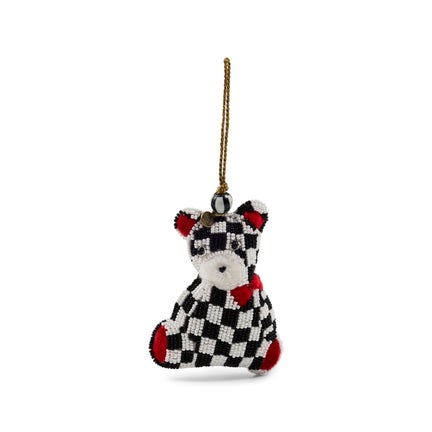Courtly Check Bear Beaded Ornament