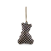 Mocha Check Bear Beaded Ornament