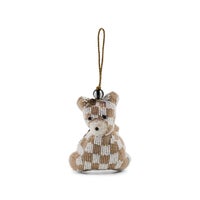 Mocha Check Bear Beaded Ornament