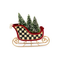 Merry Christmas Tin Sleigh with Trees