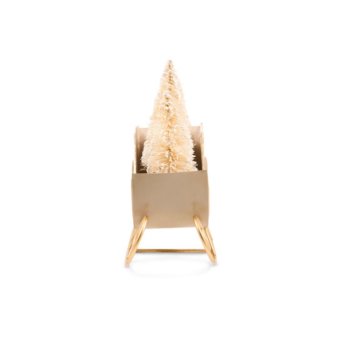 Natural Noel Tin Sleigh with Trees image number 3