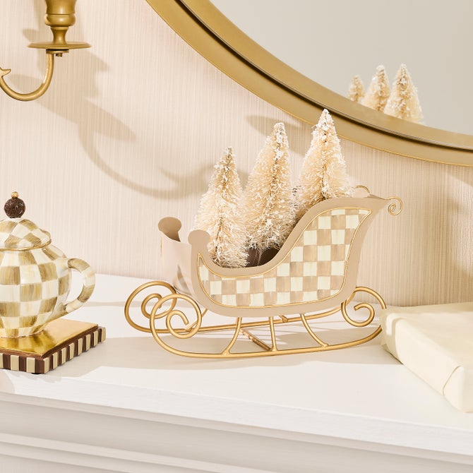 Natural Noel Tin Sleigh with Trees image number 1