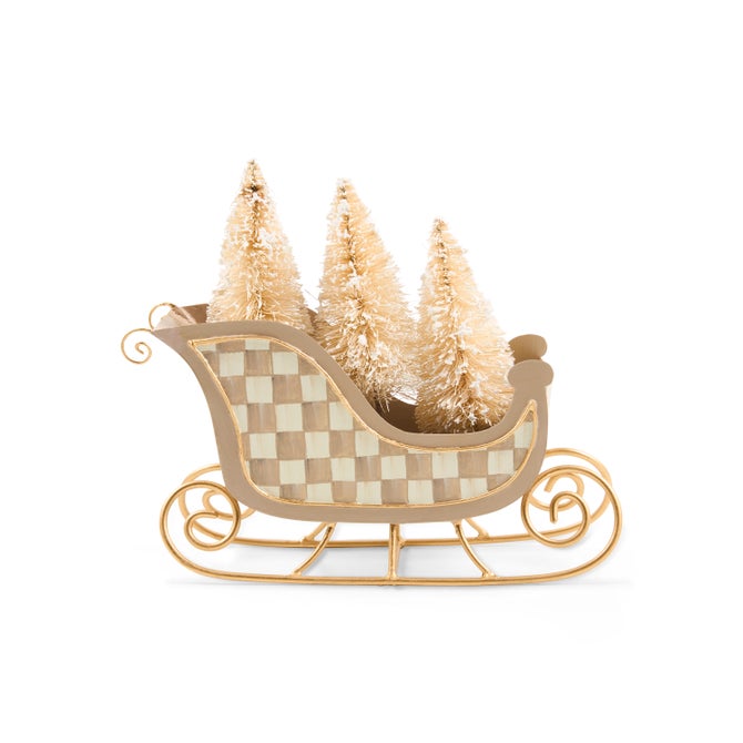 Natural Noel Tin Sleigh with Trees image number 0