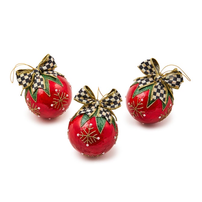 Cozy Christmas Capiz Ball Ornaments, Set of 3 image number 0