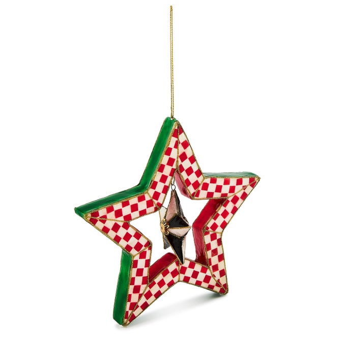 Check It Out Red Capiz Star Ornament image number 0