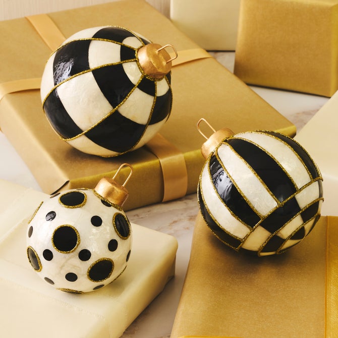 Courtly Capiz Tabletop Ornament Balls, Set of 3 image number 1
