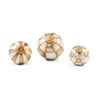 Mocha Capiz Tabletop Ornament Balls, Set of 3