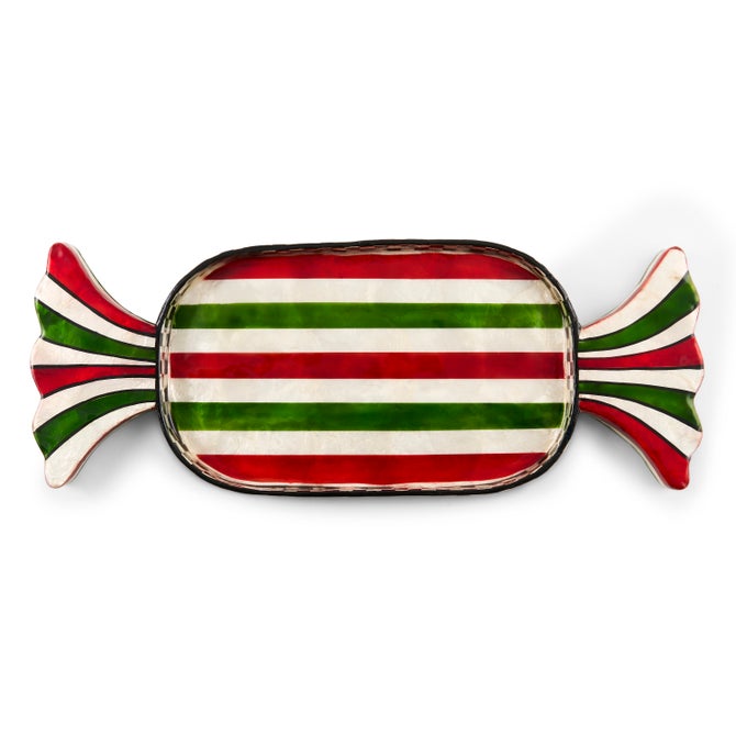 Red & Green Capiz Candy Tray image number 2