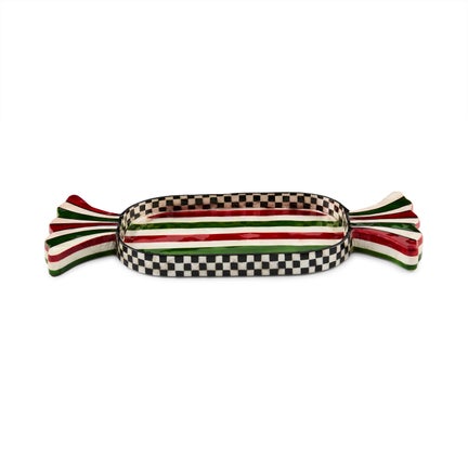 Red & Green Capiz Candy Tray