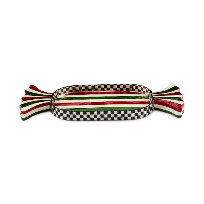 Red & Green Capiz Candy Tray image number 0