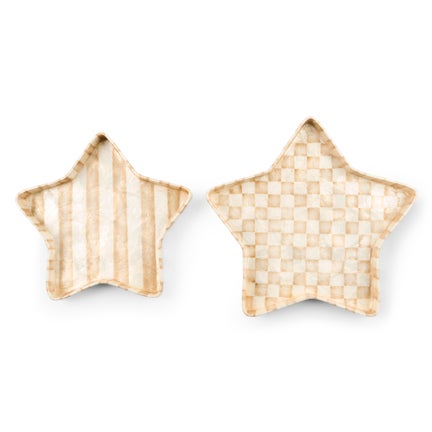 Mocha Star Capiz Trays, Set of 2