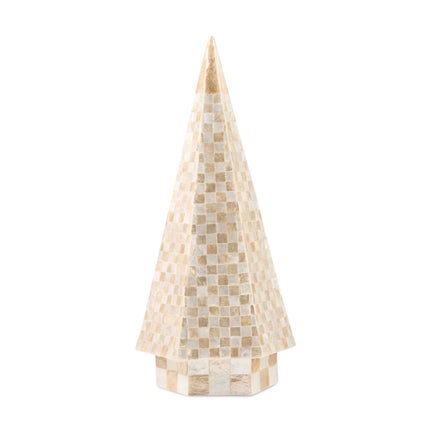 Mocha Check Capiz Small Tree