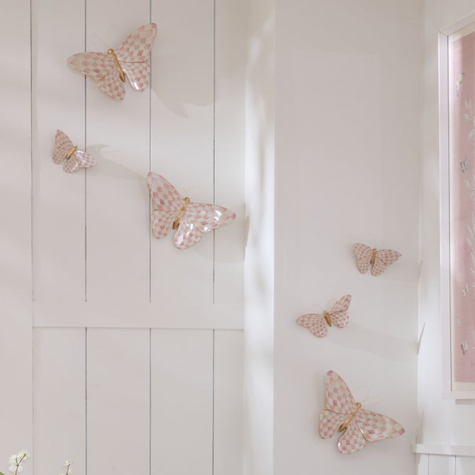 Rosy Check Wall Decor Butterfly Duo image number 1