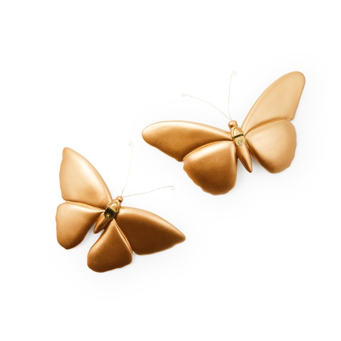 Rosy Check Wall Decor Butterfly Duo image number 2