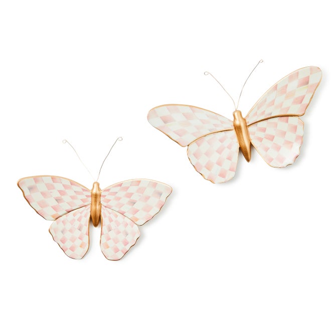 Rosy Check Wall Decor Butterfly Duo image number 0