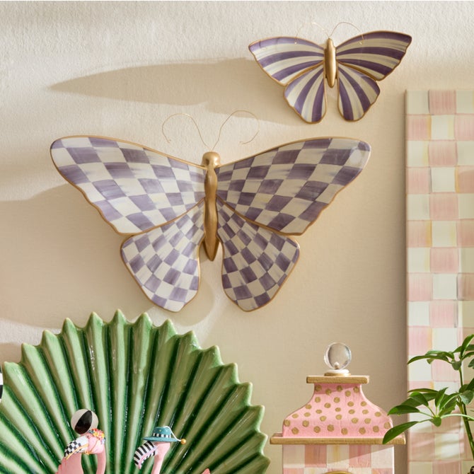 Violet Butterfly Wall Decor Duo image number 2