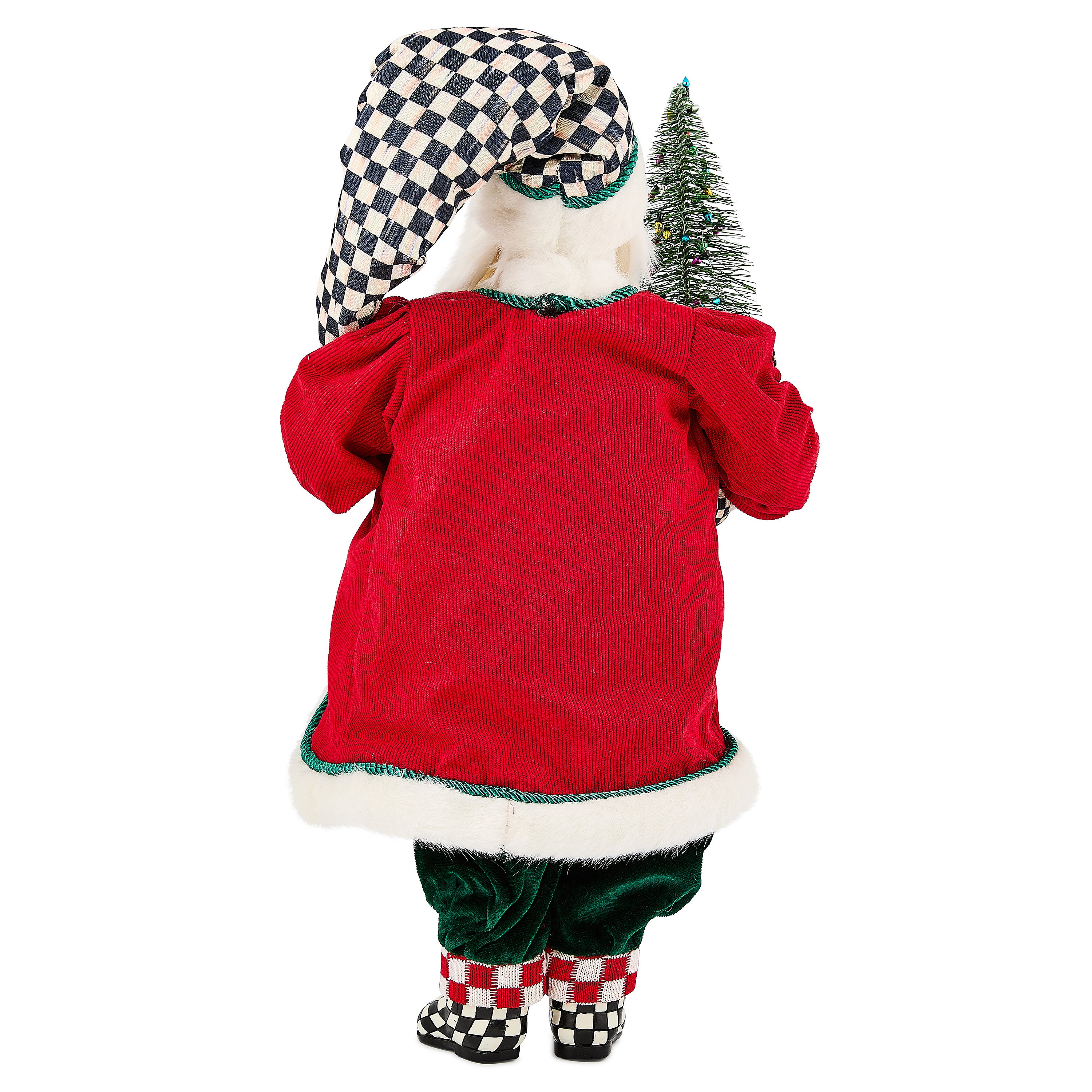 MacKenzie-Childs | Check It Out Fabric Santa with Tree
