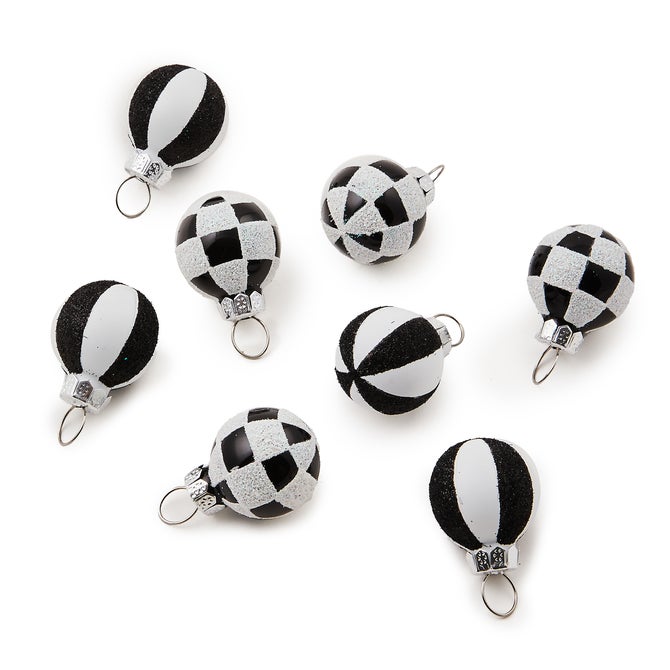 Courtly Check Mini Glass Ball Ornaments, Set of 8 image number 0