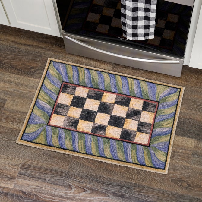 Courtly Check Purple & Green 2' x 3' Washable Rug image number 1