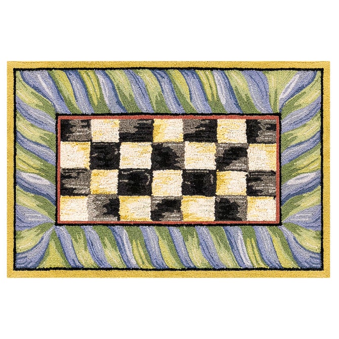 Courtly Check Purple & Green 2' x 3' Washable Rug image number 0