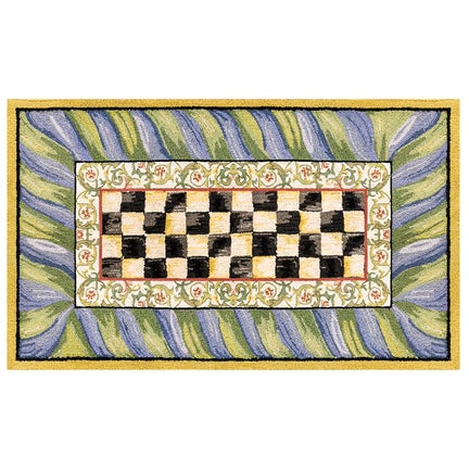 Courtly Check Purple & Green 3' x 5' Washable Rug