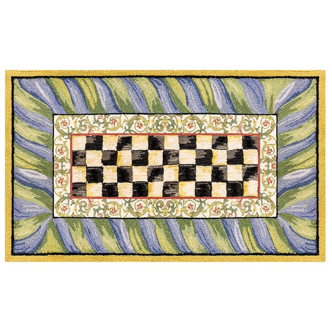 Courtly Check Purple & Green 3' x 5' Washable Rug image number 0